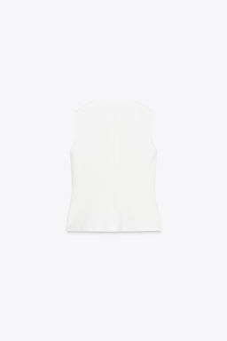 BUTTONED TWILL WAISTCOAT - Zara фото 5