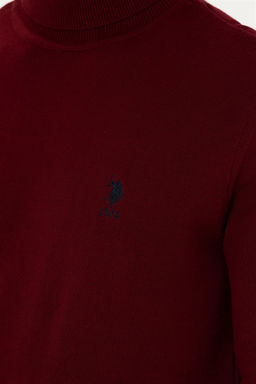 U. S. Polo Assn Мужской бордово-красный базовый свитер - U.s. polo assn фото 7