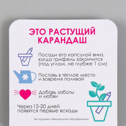 Растущий карандаш подарочный «Лаванда. Я люблю лаванду», mini, простой чернографитный