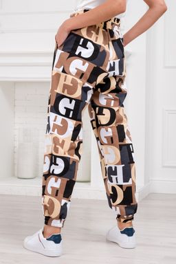 Брюки женские из футера Забава бежевая буква - Амадэль фото 7