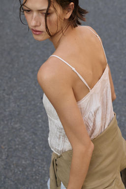 TOP LENCERO EFECTO ARRUGADO / Crudo - Zara фото 2