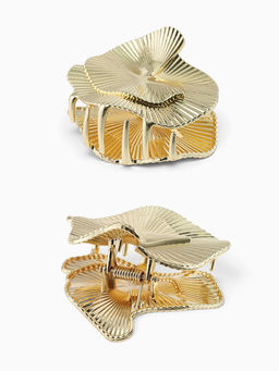 Цена за 2 шт. Краб для волос "Лейла море" 5,5 см, золото