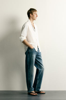 CAMISA RELAXED FIT ALAMARES TEJIDO / Blanco - Zara фото 4