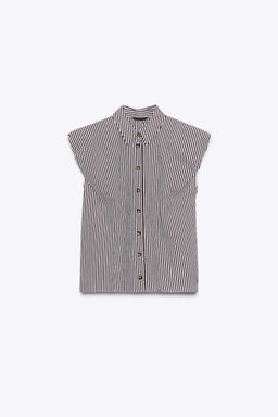 STRIPED SLEEVELESS SHIRT - Zara фото 6