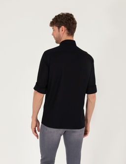 Siyah Regular Fit Uzun Kollu G_mlek