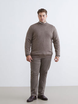 B?y?k Beden Yar?m Bal?k?? Yaka Erkek Triko Kazak