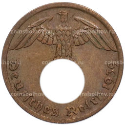 Монета 1 рейхспфенниг 1939 года A Германия
