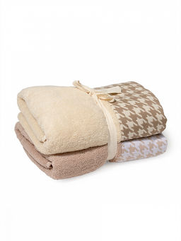 Набор махровых полотенец 2шт 50x90 бежевый махровая ткань