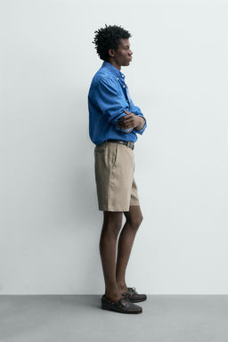 BERMUDA REGULAR FIT 100% LINO / Beige claro - Zara фото 4