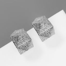 Серьги металл Геометрия объём, цвет серебро