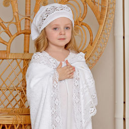 Крестильный набор с пеленкой и косынкой "Екатерина"