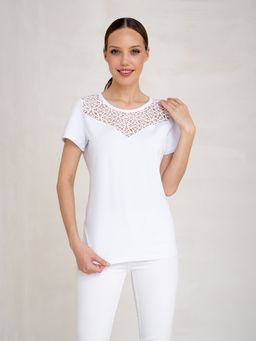 Футболка с кружевом.из хлопок 95%, лайкра 5% - Binita фото 8