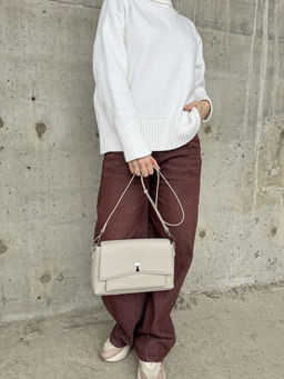 Женская кожаная сумка через плечо 8219 Св.Серый - Sergio valentini фото 7