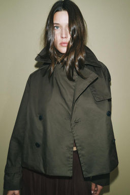 WATER-REPELLENT CROPPED TRENCH COAT ZW COLLECTION - Zara фото 16