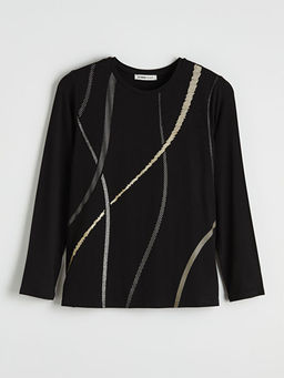 Bisiklet Yaka Desenli Bluz