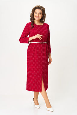 Платье Svetlana Style 2176 бордовый+горох