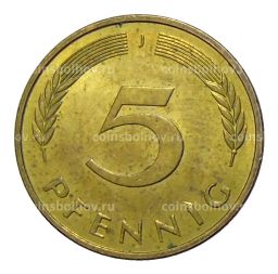 Монета 5 пфеннигов 1989 года J Германия