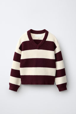 JERSEY PUNTO ESTAMPADO RAYAS / Burgundy - Zara фото 2