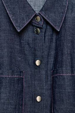 CAMISA PEPLUM HOMBRERAS CON LINO / ?ndigo - Zara фото 9