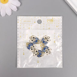 Цена за 5 шт. Подвеска из металла «Сова» со стразами, золото 2.1×3×0.4 см