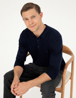 Темно-синий свитер обычного кроя - Cacharel фото 2