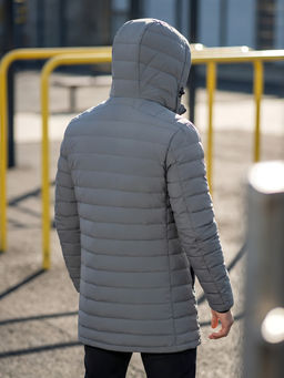 Куртка мужская удлинённая стёганая с капюшоном и графеновой подкладкой утеплитель тинсулейт - Valianly фото 57