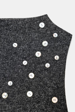 VESTIDO CORTO SOFT BOTONES / Gris antracita - Zara фото 7