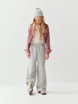 Брюки палаццо облегченные Серый меланж 7+ - Bungly фото 6