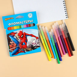 Фломастеры Человек паук, 12 цветов, вентилируемый колпачок - Marvel фото 4