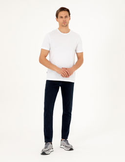 Beyaz %100 Pamuk Slim Fit Bisiklet Yaka Basic Ti__rt - Pierre cardin фото 4