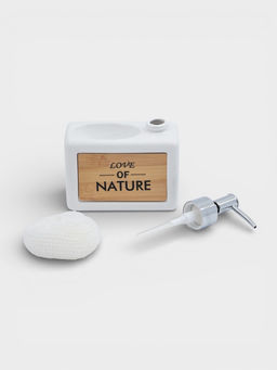 Дозатор для моющего средства с подставкой для губки SAVANNA «Природа», 450 мл, белый