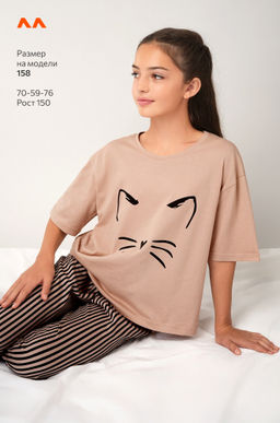 Хлопковая пижама для девочки Happyfox