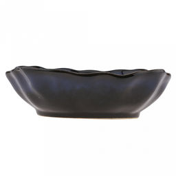 "Тихий океан" Салатник керамический 600мл, 17,5х17х5см, асимметричная форма, синий (Китай)