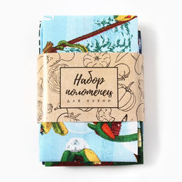 Набор полотенец Доляна Счастливого нового года 28х46 см - 6 шт, 100% хл, рогожка 164 г/м2  фото 12