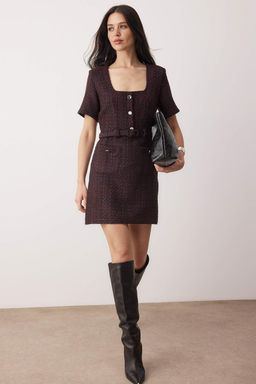 Murdum Kemerli Duz Kemerli K?sa / Mini Dokuma Elbise TWOAW26EL00365