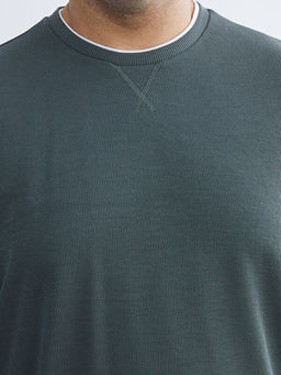 B?y?k Beden Bisiklet Yaka Erkek Sweatshirt