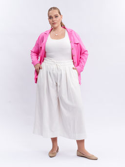 Брюки кюлоты льняные TBB19252WHT04