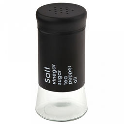 Банка для специй (перечница/солонка) стеклянная В юбке 150мл д5,5см h11,1см, диаметр горла - 3,4см, в цветной металлической оплетке, винтовая комбинированная крышка мет/окраш-пластик, цвета в ассортименте: белый, красный, черный, розовый, синий (Ки