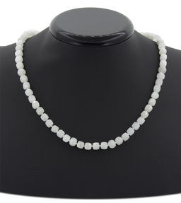 Лунный камень (Индия) 7мм кубики гранёные, "Текта" бусы 50см