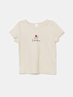 Bisiklet Yaka K?sa Kollu ?i?ekli K?z Bebek Bluz ve Tayt 2li Tak?m