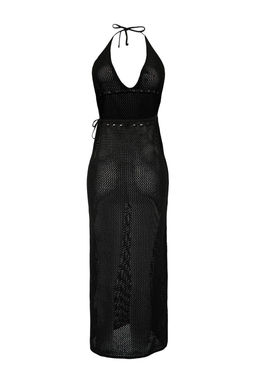 Siyah Triko Boyundan Baglamal? Maxi Plaj Elbisesi TBESS26EL00024