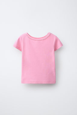 CAMISETA RIB JOYAS / Rosa