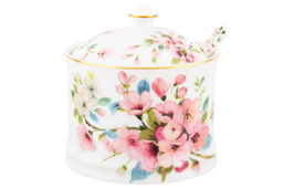 Сахарница 250 мл 9*9*10 см Яблоневый цвет на белом + ложка, NEW BONE CHINA - Elan gallery фото 26