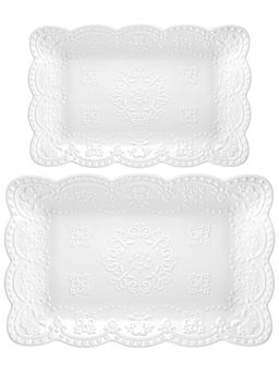 Набор блюд д/сервировки 2 пр. 25*16,5*2,5 см + 30,5*20*3 см, прямоуголные,фарфор - Elan gallery фото 3