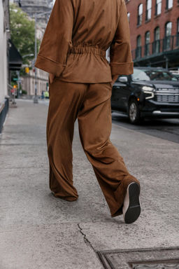 WIDE-LEG FAUX SUEDE TROUSERS - Zara фото 3