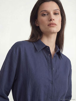 Ku?akl? Keten Kar???ml? G?mlek Elbise