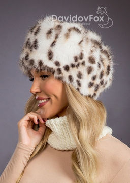 Шапка Берет экомех рысь