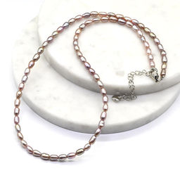 Жемчужные бусы овал 6*8мм цвет розовый, 41см Радуга камня  фото 3