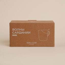 Набор кружек SL Home «Волны Сардинии», 400 мл, фарфор, 2 шт., бежевый