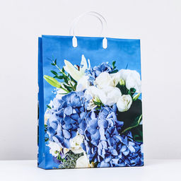 Цена за 10 шт. Пакет Нежный букет, мягкий пластик, 41 x 32 см, 120 мкм